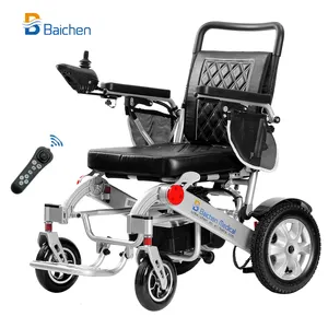 2024 Meilleure vente populaire fauteuil roulant électrique portable pliant automatique fauteuil roulant électrique à distance pour les personnes handicapées