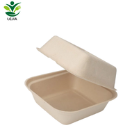 Boîte à lunch à emporter compostable personnalisée de 6.5 pouces biodégradable canne à sucre bagasse hamburger