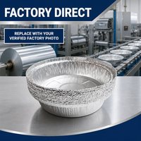 Barquettes rondes en aluminium de 7, 8 et 9 pouces, résistantes au four, jetables, pour tarte, gâteau, rôtissage, préparation de repas