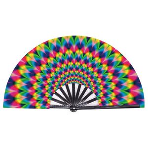 Abanico de mano Clack de 33 cm, abanico holográfico UV de 27 cm / 33 cm, abanico plegable de bambú de alta calidad para fiestas - Product Image 3