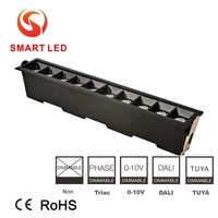 Système d'éclairage linéaire LED commercial en aluminium CE 3030 encastré pour plafond, grille, éclairage de magasin/entrepôt CRI90, garantie 5 ans