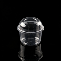 Gobelet en plastique PET à paroi simple personnalisé, 16 oz, pour la restauration, jetable, avec couvercles transparents, pour desserts, à emporter, empilable, qualité alimentaire, ISO14001