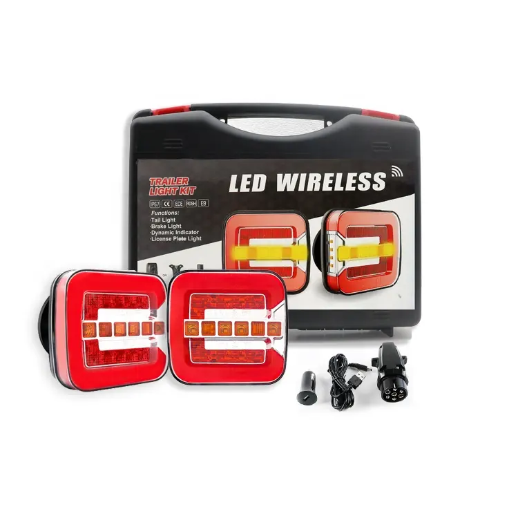 Luci di rimorchio Wireless 10-30v per targa di arresto luce magnetica a Led kit di luce posteriore con telecomando