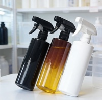 Bouteille en plastique noire ronde réutilisable de 250 ml, 300 ml, L, 500 ml, 16 oz avec pulvérisateur à gâchette pour nettoyage automobile et brume fine, vente en gros pour animaux de compagnie