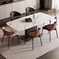 Chaises de salle à manger modernes de luxe pour la maison et l'hôtellerie, chaises ergonomiques en métal de haute qualité avec revêtement en cuir, dossier léger