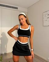 Ensemble jupe 2 pièces de haute qualité, tenue de sport modeste, survêtement de gym personnalisé, tenue décontractée d'été, ensemble de tennis pour femmes, Aloe Yoga