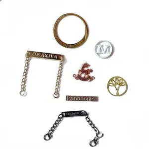 中国工厂定制包金属链标签衣服服装金属标签标签高品质金属铭牌标志标签