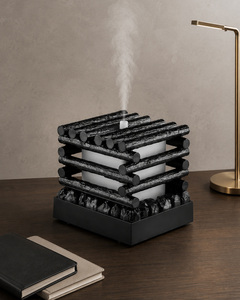 Diffuseur d'arômes en bois OEM, humidificateur ultrasonique à brume froide, diffuseur d'huiles essentielles, humidificateur d'air de bureau en bois rustique style cabane - Product Image 3