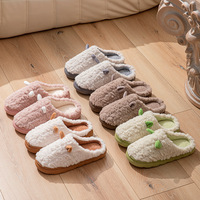 Nouvelles pantoufles d'hiver pour femmes KJ 2026, nouvelles pantoufles en coton mignonnes à motif de dessin animé, pantoufles chaudes antidérapantes en peluche, chaussures d'hiver pour la maison