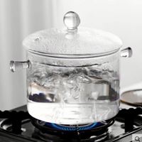 Verre résistant à la chaleur nouilles transparentes à cuisson directe bol antiadhésif poêle Pot Electr Noodl Pot
