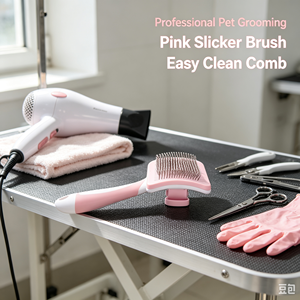 Brosse à poils pour animaux de compagnie écologique, peigne à aiguilles pour chiens et chats, outil de toilettage en plastique, facile à utiliser - Product Image 2