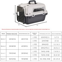 Caisse de transport pour animaux de compagnie (chats et chiens) en PP, extra-large, avec sac en maille, tapis anti-urine, capacité supérieure à 7 kg, couleur unie
