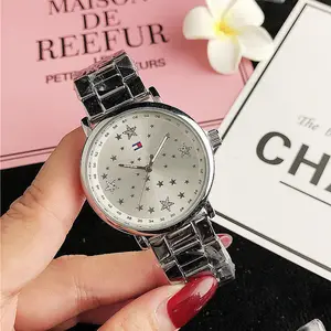 Reloj Vintage de la mejor marca para niña y mujer, Pulsera Original, relojes de pulsera de plata para mujer