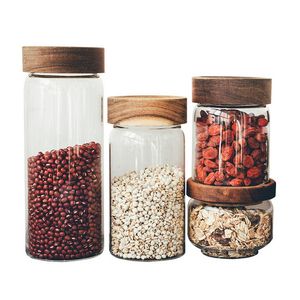 Moderne Küchen-Gewürzgläser mit Weitem Hals, Glasbehälter mit Schraubdeckel, Tee-<span class=keywords><strong>Organizer</strong></span>, Zutatenbehälter - Product Image 1