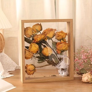 إطار الصورة على الوجهين شفاف ديي زهرة جافة خشبية إطار الصورة العينات عرض الزخرفية ضغط الزهور الظل مربع - Product Image 4