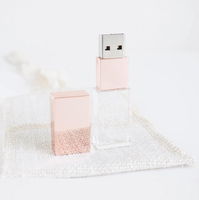 Clé USB en cristal avec logo gravé en 3D, 4 Go, 8 Go, 16 Go, USB 2.0, neuve avec boîte