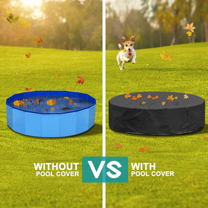Couverture de piscine pour chiens en PVC 210D, durable, noire, imprimée, pliable, pour usage extérieur - Product Image 4