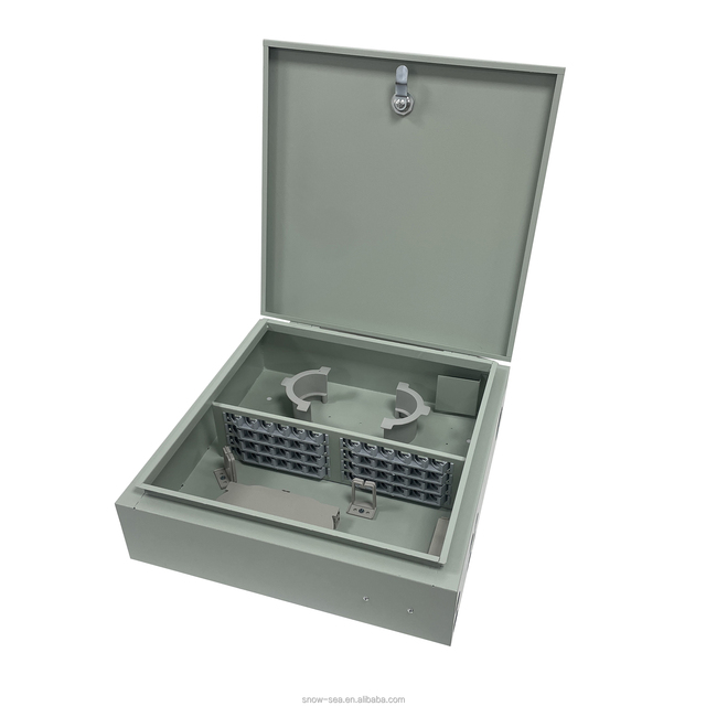 Metal Material Indoor and Outdoor Waterproof Wall Mounted 48 Core FTTH Fiber Optic Distribution box