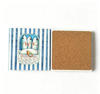 Sous-verres en céramique absorbants vierges pour sublimation avec support en liège, pour transfert thermique et artisanat céramique
