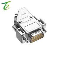 Connecteur de port série DB9 mâle et femelle à 9 broches, coque métallique à 45 degrés, tête COM, connecteur RS232, prise 485, biseauté