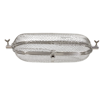 Accessoires de barbecue en acier durable et résistant à la corrosion : Cage rotative ronde pour rôtissoire, pour cuisson au charbon de bois en extérieur et fumoirs