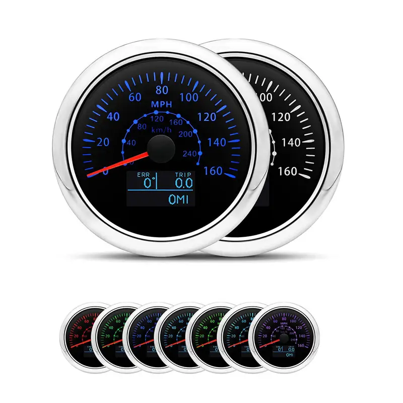 GPS Speedometer Car Boat Speededometer Odometer with COG Trip Total Mileage Antenna 7 Color Backlight 160MPH 240Km/H 3-3/8" 85mm