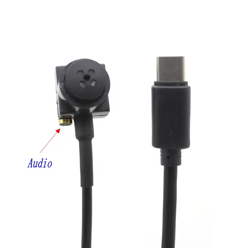 Caméra USB de Type C Mini, 10 pouces, 15x15mm, 1080P 720P, bouton CCTV, Audio OTG, pour téléphones mobiles Android