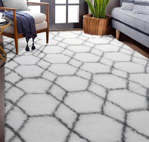 Hình Học Vuông Thảm Polyester Vừa Cọc Dày Mềm Không Trượt Sàn Thảm Cho Phòng Ngủ Phòng Khách Phòng Bé Phòng Nursery Ký túc xá - Product Image 4