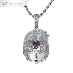 Tianyu Cartoon character diamond-encrusted luxury pendant necklace unique design exquisite style with rope <b>chain</b> necklace - Product Image 1