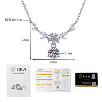 Collier pendentif goutte d'eau en moissanite 1 carat couleur D VVS, motif fleur d'épi de blé, en argent 925 de luxe avec certificat GRA, pour femme