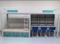 Lit de dortoir moderne en métal, lit d'étudiant, lit d'appartement, lit d'auberge, lit superposé, lit mezzanine avec bureau, lit de dortoir universitaire, lit de dortoir pour personnel, lit d'hôtel, lit d'école