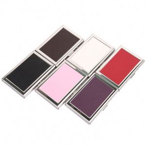 Porte-cartes de visite rectangulaire en cuir et acier inoxydable de luxe, personnalisable, multifonctionnel, vintage, court, de haute qualité - Product Image 2