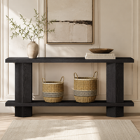 Table console moderne en bois d'ingénierie durable de 71 pouces avec rangement pour salon et entrée - Meuble de maison