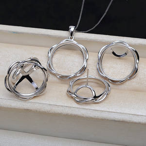 Ensemble d'accessoires DIY en argent S925 plaqué or 14 carats, perle de 25 mm, coquille de cheval, fond plat, pendentif pour boucles d'oreilles, support vide - Product Image 1