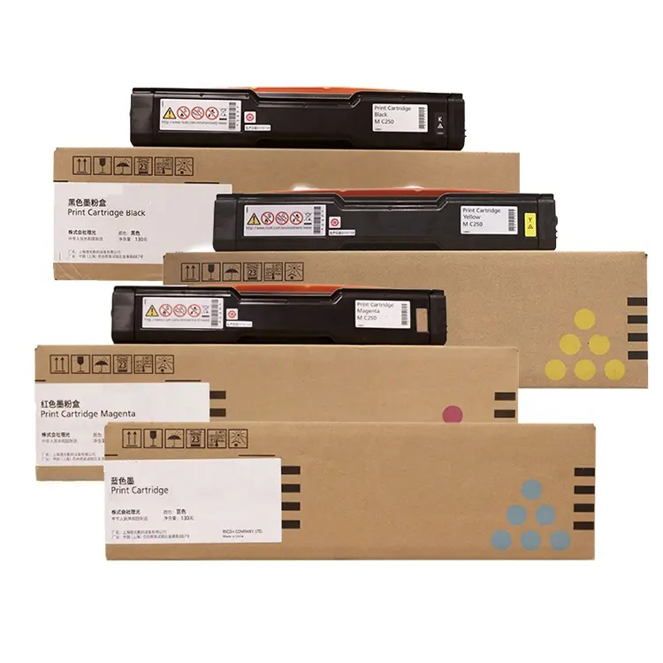 उच्च गुणवत्ता संगत रिको SPC250 Toner कारतूस Aficio SP C250dn C250sf C260dnw C261SF लेजर रंग प्रिंट स्याही