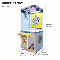 Máquina de garras operada con monedas para uso comercial en centros comerciales, máquina de juego de agarre de muñecas con luz LED decorativa, dispositivo expendedero de premios para arcade