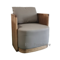 Fauteuil en cuir PU Heywood / Canapé individuel avec structure en bois pour la maison, l'hôtel et les événements