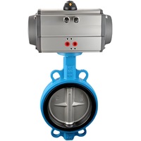 Vanne papillon pneumatique à double action à rappel par ressort, type Wafer, DN200 DN100 PN16, 8 pouces, avec actionneur de contrôle en PTFE, base complète