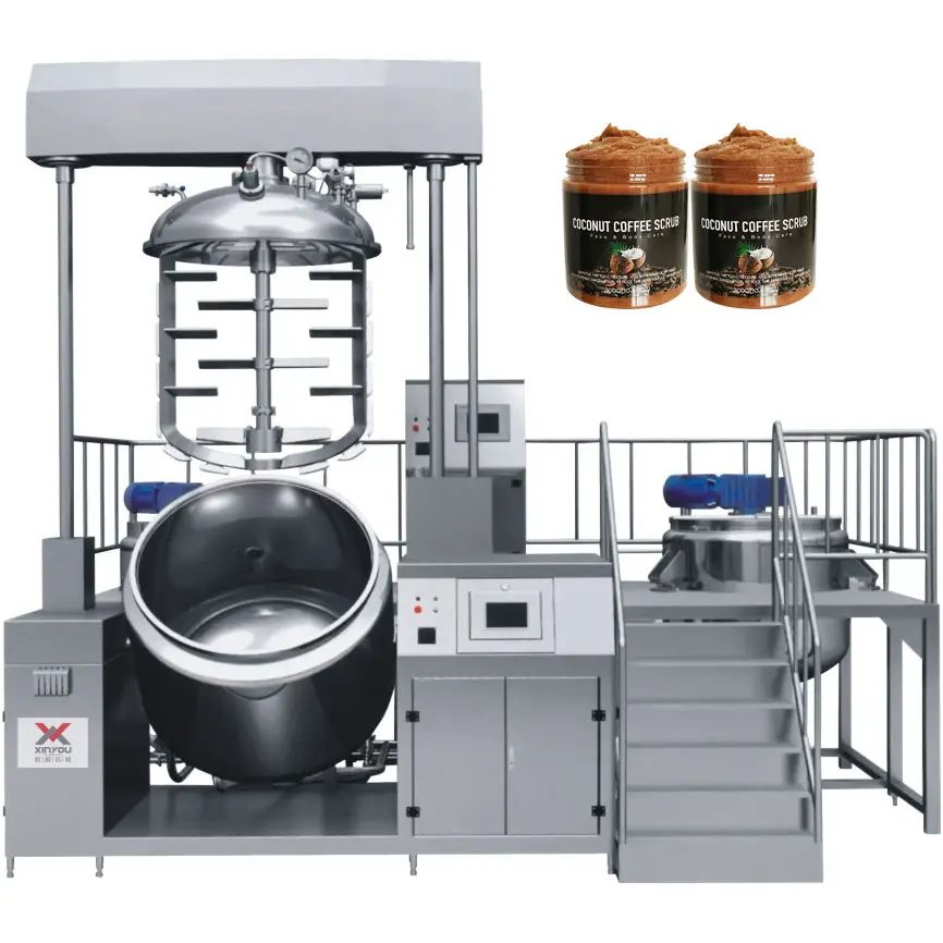 cosmetic cream vacuum homogenizing emulsifying homogenization emulsification emulsifier high shear pressure mixer homogenizer