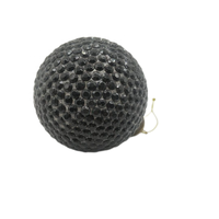 Vente en gros d'usine Boule de Noël en verre noir de 80 mm Ornement soufflé à la main avec des paillettes Design de diamant collé à la main Festival Mariage