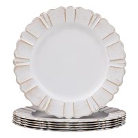 Assiettes de présentation personnalisées 13 pouces en acrylique transparent, dorées, noires, à motifs floraux, vente en gros, assiettes de présentation en plastique argenté pour mariage