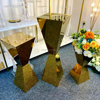 Vente en gros de socles en or, argent et acier inoxydable, supports à fleurs, accessoires de décoration de table, centres de table pour mariage