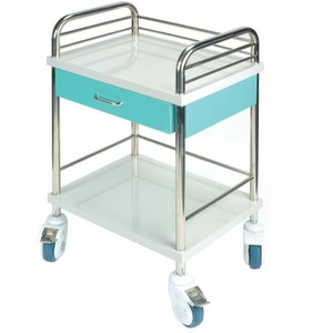 Chariot à instruments chirurgicaux Myljeller MJ02-E à 2 niveaux en acier inoxydable, chariot médical pour salle d'opération hospitalière - Product Image 1