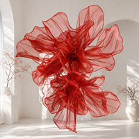 Hoogwaardige gigantische organza bloemen bruiloftdecoratie voor etalages Pasen Kerst decoratie Aanpasbare maat en kleuren