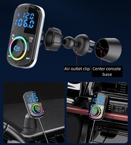 Chargeur rapide de voiture mains libres BT, décodage audio sans perte voiture BT lecteur MP3 couleur atmosphère lumière affichage tension en temps réel - Product Image 6