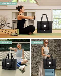 Échantillon gratuit, sac de voyage en toile en gros, sac fourre-tout extra large, sac à bandoulière pour femmes avec compartiment pour téléphone - Product Image 5