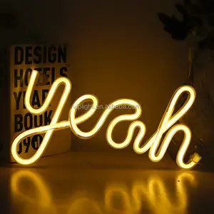 Luminaria Neon Creative Wall Decoration Yeah LED Neon Sign Battery Powered Neon Light Sign For Home Showcase Shop Bar Decor