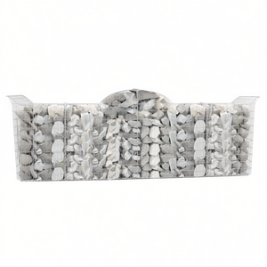 Panier gabion en métal galvanisé argenté 78,7x11,8x47,2 pouces – Conteneur de rangement durable pour l'organisation du salon - Product Image 1