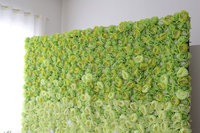 Toile de fond murale de fleurs de mariage 8ft X 8ft vert bébé souffle Rose fleur artificielle mur 3D pour décor panneau enroulable