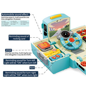 Simulador de conducción de coche de deformación multifunción para niños, <span class=keywords><strong>volante</strong></span> de autobús de plástico de juguete con regalo de música ligera - Product Image 2